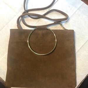 Two Purses Bundle, Suede and Leather-genuine. Thicker and Furla.